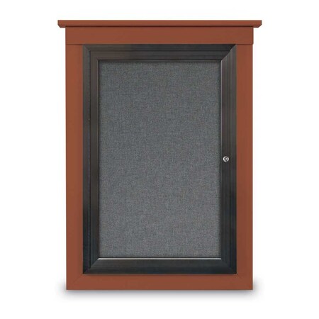 United Visual Products Single Door Enclosed Cathedral Letterboa UV1301CD-GOLD-GREY
